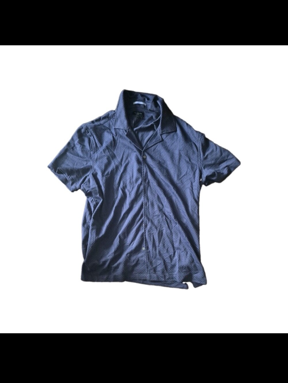 Ted Baker Camp Shirt Mens L Blue  Short Sleeve Button Front $150 NEW Outdoors